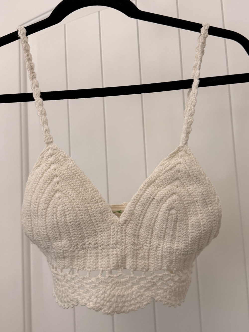Anthropologie Cream Crochet Knit Bralette